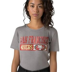 Women's San Francisco 49er's T Shirt Heather Grey Size X-Large